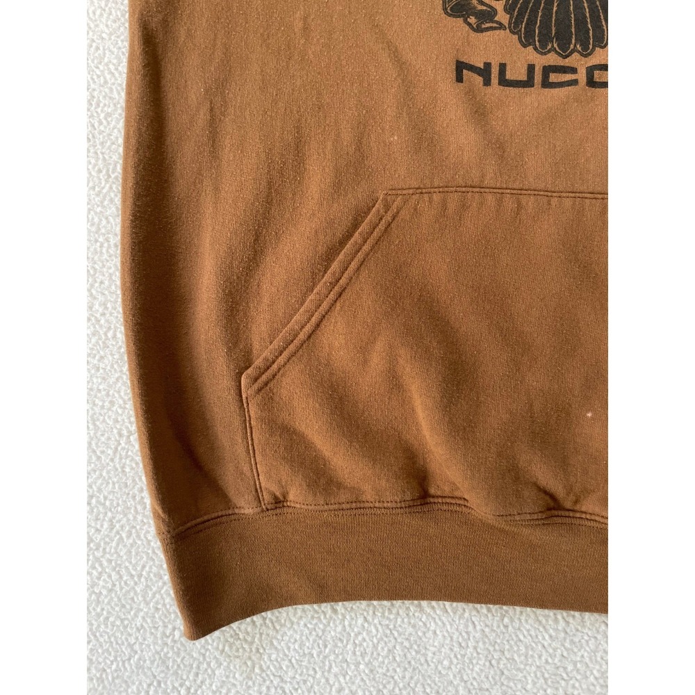 Jerzees Mens Small Hoodie Brown Nucor American Made Steel Graphic Pullover - Picture 11 of 16